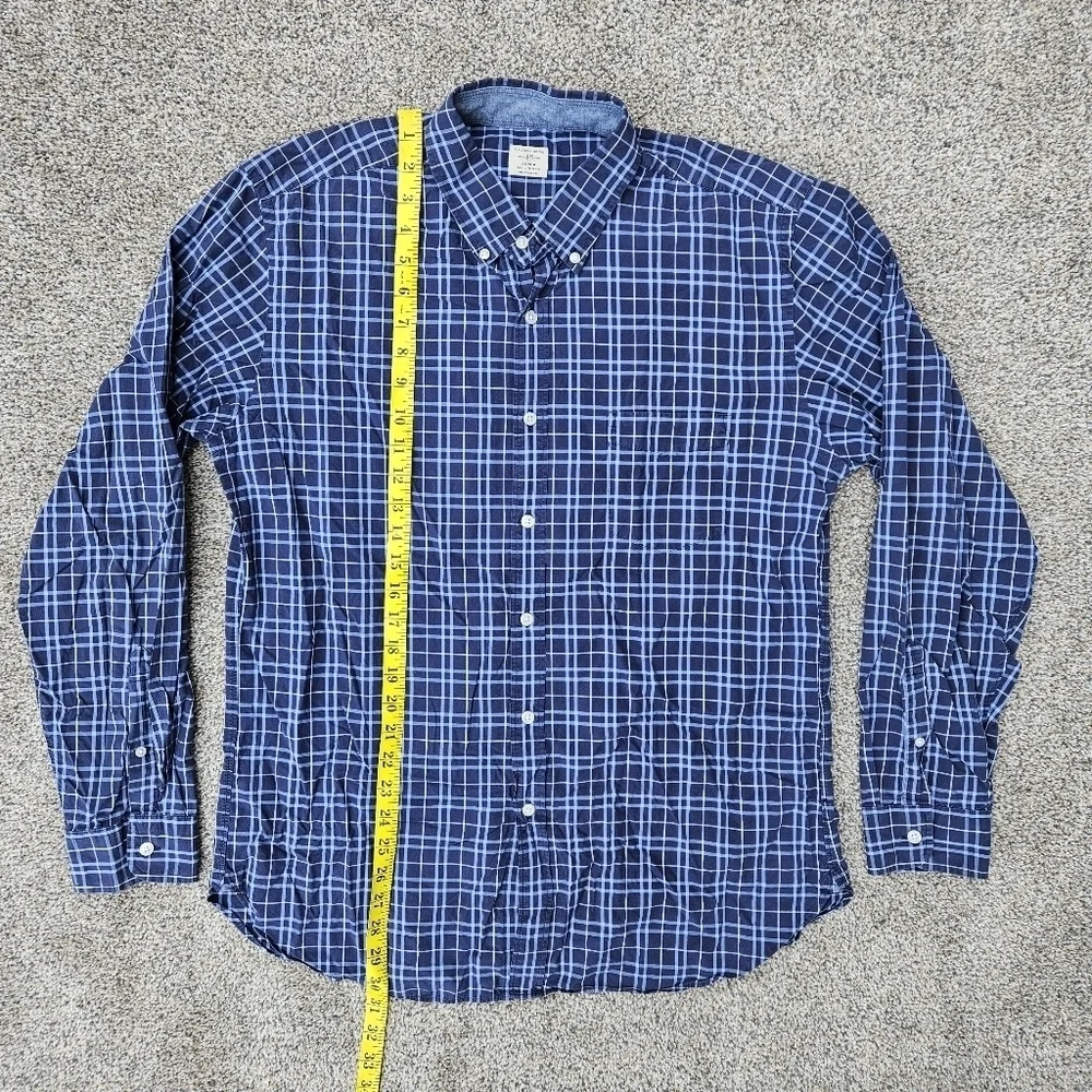 J. Crew Vintage Classic Blue White Button Down Long Sleeve Shirt Mens Size Large